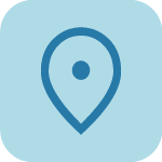 Icon representing a location marker or pin